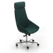 Vergaderstoel Jay met wieltjes en hoge rug