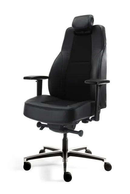 24 uurs bureaustoel half leder