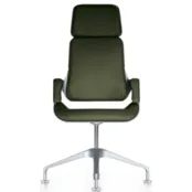 Silver  conferentiefauteuil hoge rug