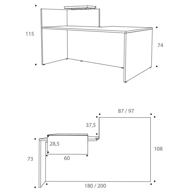 Fifty-Fifty receptiebalie Fifty-Fifty receptiebalie