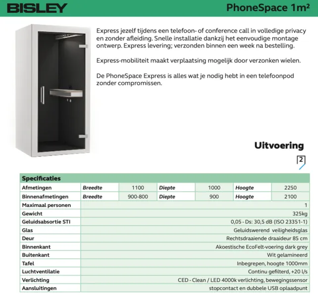 Bisley PhoneSpace Belcel Refurbished (direct leverbaar)