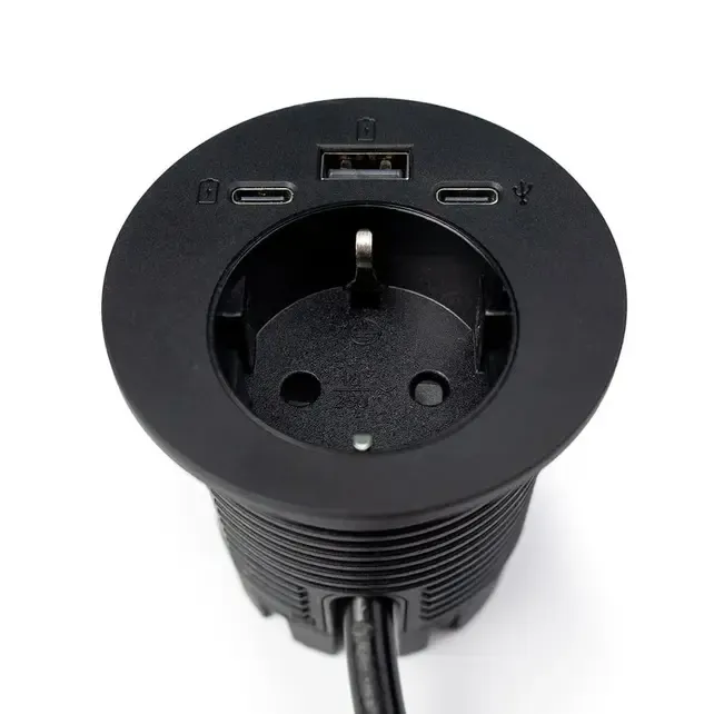 inbouw Power 230V + USB A+C charger en USB-C