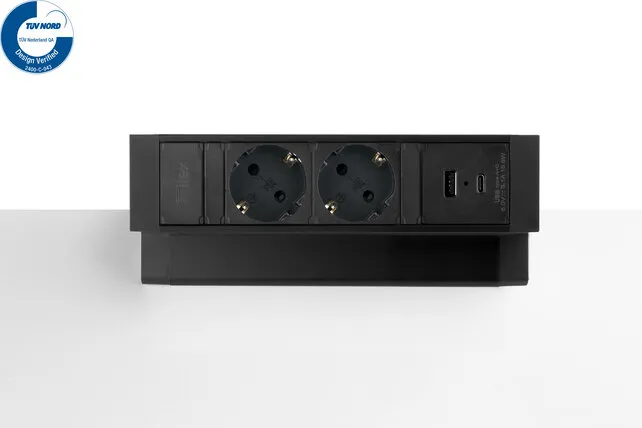 Power Desk Up 2x stroom + 2x USB charger