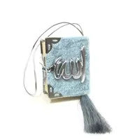 Fluwelen Koran voor auto Baby Blauw Zilver