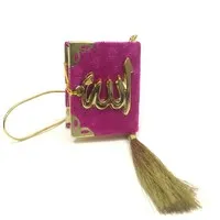 Fluwelen Koran voor auto Donkerroze Goud