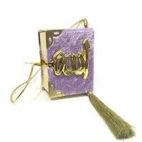 Fluwelen Koran voor auto Lila Goud