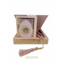 Luxe Koran Set met Tesbih en Kartonnen Kaft Roze