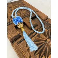 Parel tasbeeh met Kristallenbol Baby Blauw