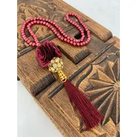 Parel tasbeeh met Kristallenbol Rood