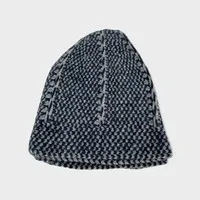 Wollen Gebedsmuts Blauw met Grijs Design