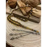 Barnsteen Kehribar Tesbih Geel 3 Yaprak