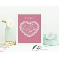 Ik hou van je omwille van Allah donkerroze