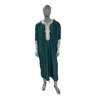 Deluxe Marokkaanse Khamis / Qamis - Groen Wit