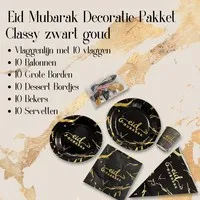 Eid Mubarak Decoratie Pakket - Classy zwart goud