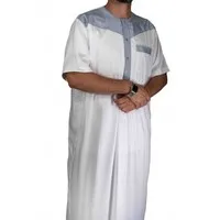 Glans Thobe Wit met Grijs