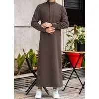 Saudi Qamis Plain Style - Brown