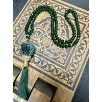 Kristallen tasbeeh met rozen Groen