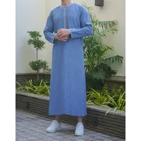 Marokkaanse Kandora Long Sleeve in Lichtblauw