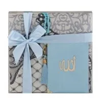 Giftset Eco Blauw met gebedskleed tasbeeh en Yasin Boekje