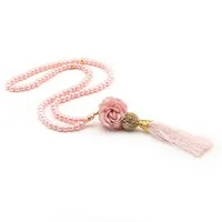 Parel tasbeeh met Kristallenbol Roze