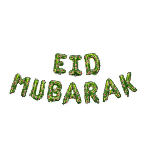 My Salah Mat Eid Mubarak Watermeloen Folieballonnen Groen