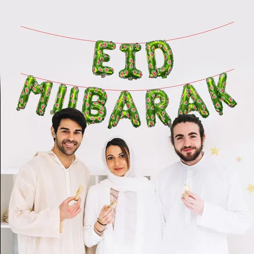 My Salah Mat Eid Mubarak Watermeloen Folieballonnen Groen