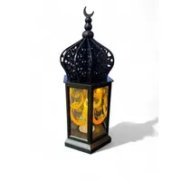 Ramadan Decoratieve Lantaarn Zwart met LED Verlichting – 25 cm Hoog
