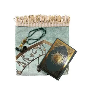 Ramadan Geschenkset Groen – Gebedskleed, Koran & Parel Tasbih