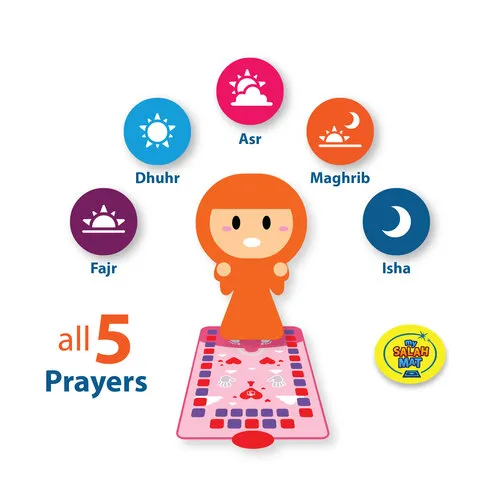 My Salah Mat My Salah Mat – Leerzame Interactieve Moslim Gebedskleed voor Kinderen Roze