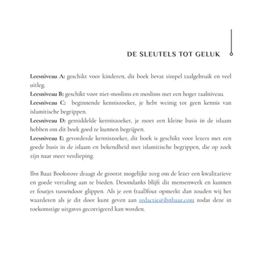 Ibn Baaz Bookstore De sleutels tot geluk