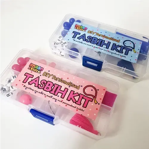 ImaanKidz DIY Gepersonaliseerde Tasbih-maak-kit – Roze