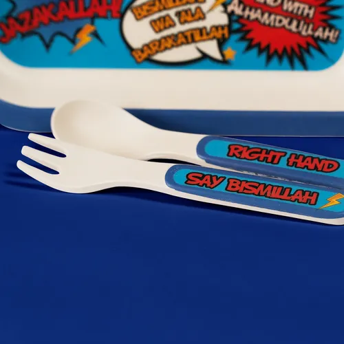 ImaanKidz Super Muslim Kinder Servies – 5-delige Islamitische Tafelset