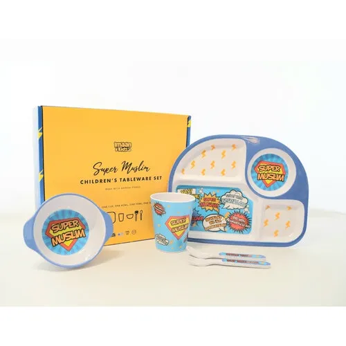 ImaanKidz Super Muslim Kinder Servies – 5-delige Islamitische Tafelset