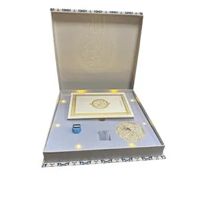 Luxe Islamitische Geschenkdoos Blauw met Anasheed, Tasbeeh & Hafs Koran