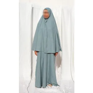 La3baya Essentials Puff Sleeve Abaya + Hijab Set – Fairuz Turquoise
