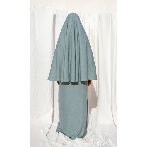 La3baya Essentials Puff Sleeve Abaya + Hijab Set – Fairuz Turquoise