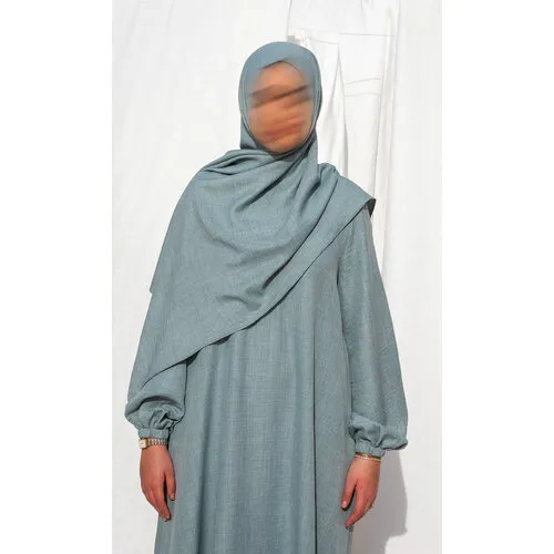 La3baya Essentials Puff Sleeve Abaya + Hijab Set – Fairuz Turquoise