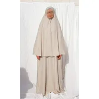 La3baya Essentials Puff Sleeve Abaya + Hijab Set – Kortom Beige