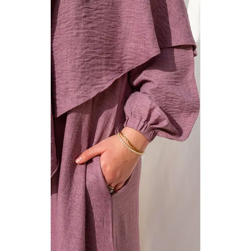 La3baya Essentials Puff Sleeve Abaya + Hijab Set – Peony Roze