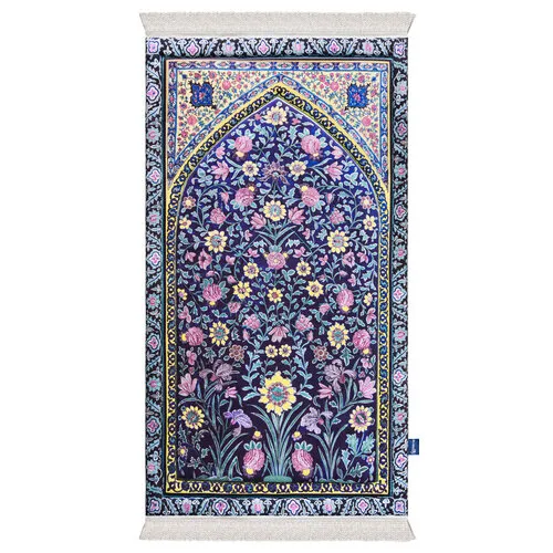 Urban Rug UK Urban Rugs Luxe Gebedskleed met Royal Blossoms Ontwerp – Velvet & Dikke Vulling