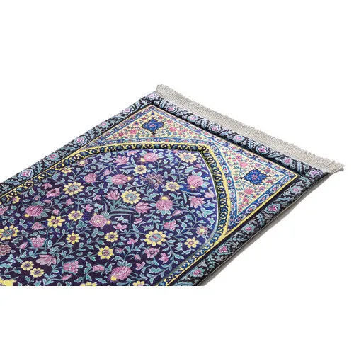 Urban Rug UK Urban Rugs Luxe Gebedskleed met Royal Blossoms Ontwerp – Velvet & Dikke Vulling