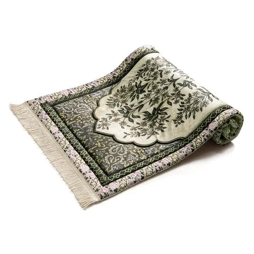 Urban Rug UK Urban Rugs Luxe Gebedskleed met Vintage Botanisch Design – 1.7 cm Dikke Vulling