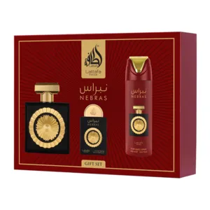 lattafa Pride Lattafa Nebras Gift Set – Eau de Parfum 100ml + Spray + Travelspray – Uniseks lattafa Pride Lattafa Nebras Gift Set – Eau de Parfum 100ml + Spray + Travelspray – Uniseks