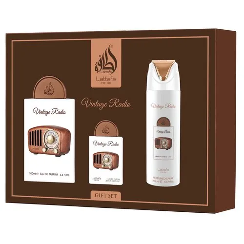 lattafa Pride Lattafa Vintage Radio Gift Set – Eau de Parfum 100ml – Uniseks