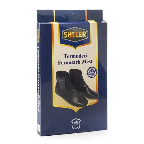 Luxe Leren Sokken met Rits – Deri Mest – Khoes – جورب جلدي بسحاب