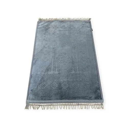 Dik Antislip Gebedskleed Zilver – Fluweel – Comfortabel en Zacht