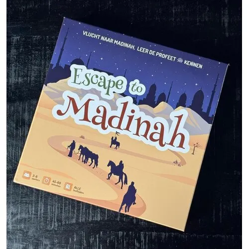 MoslimKidsEntertaiment Escape to Madinah – Islamitisch Bordspel over het Leven van de Profeet ﷺ met 200 Quizvragen