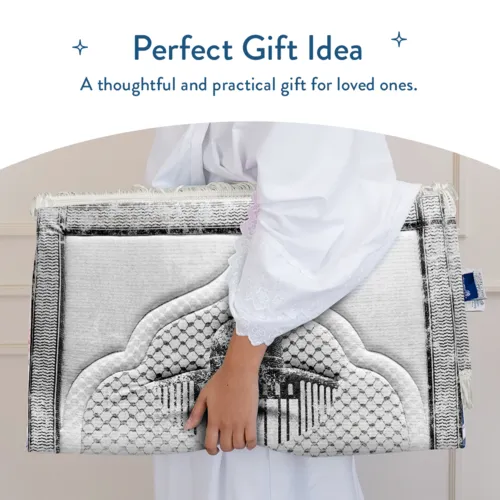 Urban Rug UK Adult Padded Prayer Mat met Palestinian Kufiya Design – Urban Rugs UK – 1.7 cm Dikke Gebedskleed – Luxe Comfort en Symboliek – 115 x 67 cm