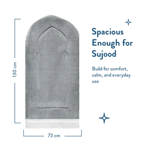 Urban Rug UK Adult Padded Prayer Mat met Grijs Luxury Arch Design – Urban Rugs UK – 1.7 cm Dikke Gebedskleed – Comfort en Stabiliteit – 115 x 67 cm