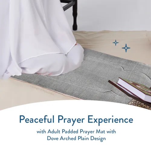 Urban Rug UK Adult Padded Prayer Mat met Grijs Luxury Arch Design – Urban Rugs UK – 1.7 cm Dikke Gebedskleed – Comfort en Stabiliteit – 115 x 67 cm